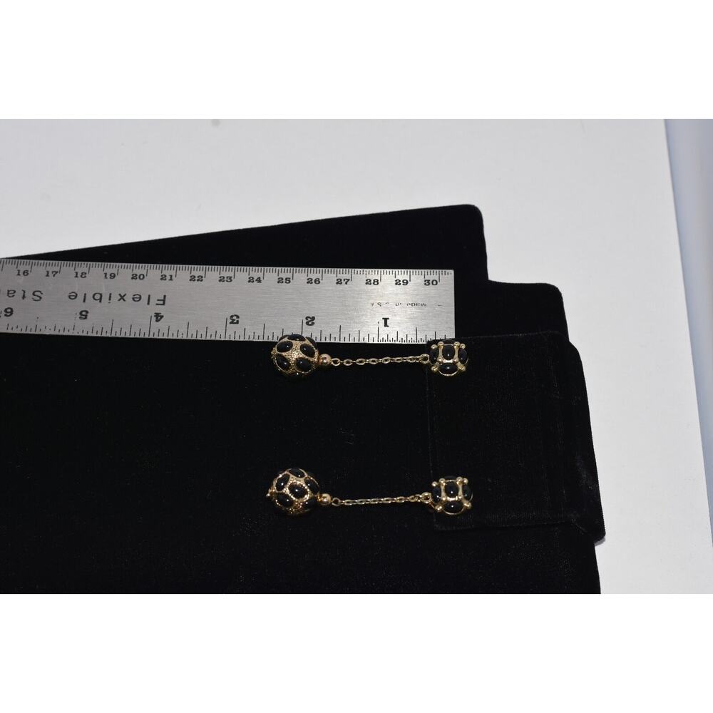 Kenneth Jay Lane Kjl Black Cabochon Dangling Ball… - image 6